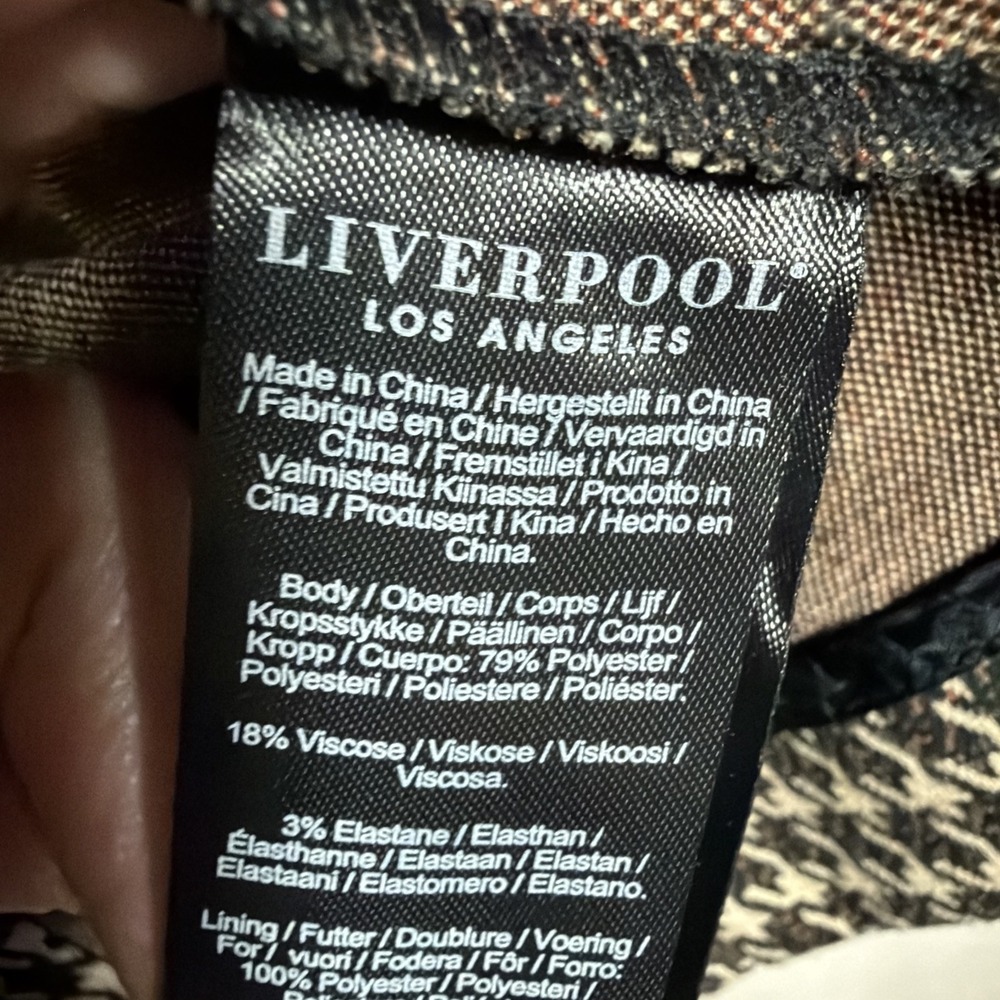 Liverpool Los Angeles Womens Small Blazer Jacket Houndstooth Open Front Knit - Picture 7 of 8